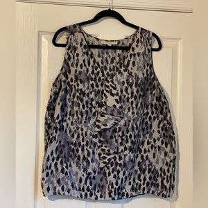 XL Loft Leopard Print Top in Gray, Black, and Purple